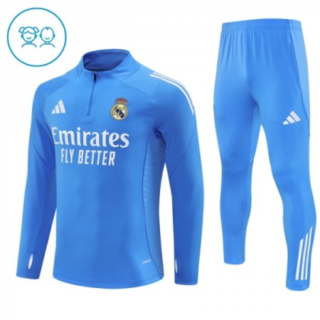 Real Madrid Niño Sudadera De Entrenamiento 2025-26 Cuarto-Cremallera Azul Real Madrid Niño Sudadera De Entrenamiento 2025-26 Cuarto-Cremallera Azul